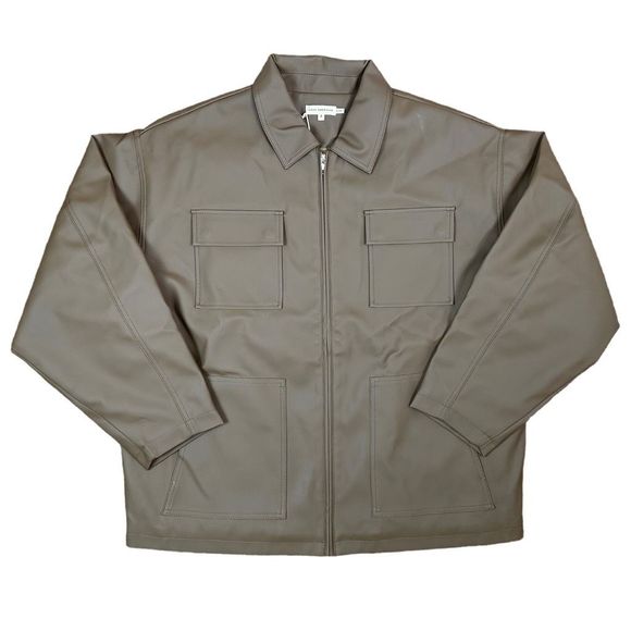 Good American Better Than Leather Oversized Chore Jacket - Size 3 (Large) - Picture 2 of 6